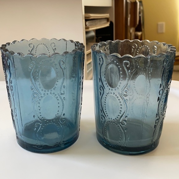Pottery Barn candle holders.